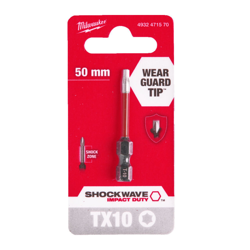 Купити Біта SHOCKWAVE MILWAUKEE, TX10, 50мм. Офіційний магазин Мілвокі Україна, фірмова гарантія з доставкою по Украіні