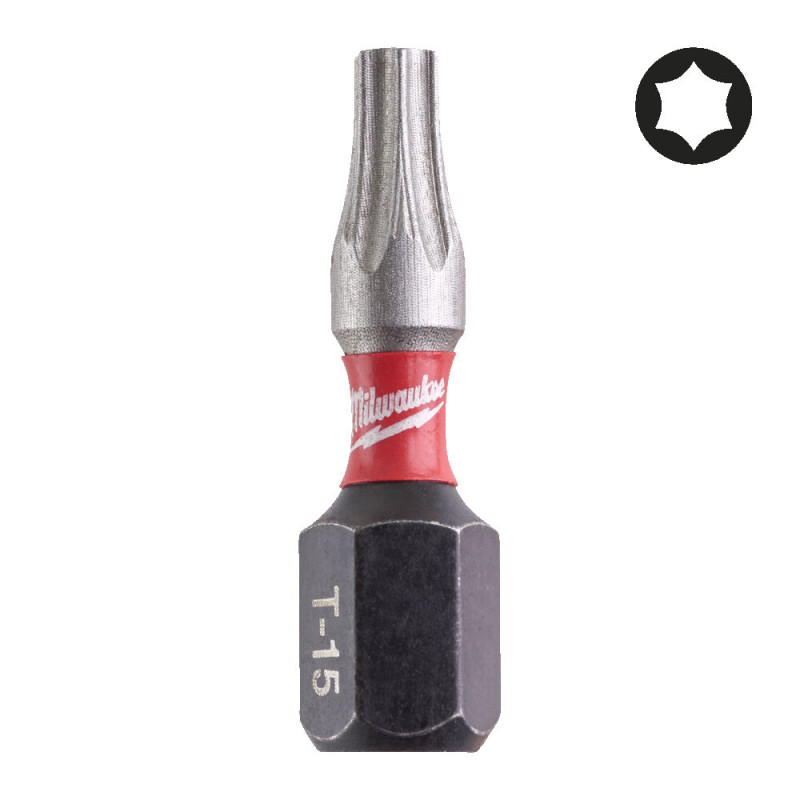 Купити Біта SHOCKWAVE MILWAUKEE, TX15, 25мм, (25шт), пластикова коробка. Офіційний магазин Мілвокі Україна, фірмова гарантія з доставкою по Украіні