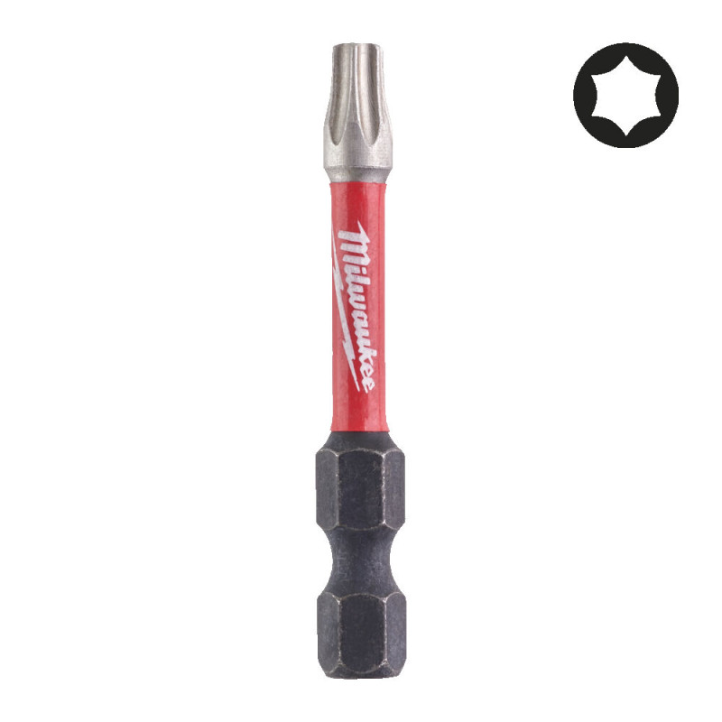 Купити Біта SHOCKWAVE MILWAUKEE, TX25, 50мм, (10шт), пластикова коробка. Офіційний магазин Мілвокі Україна, фірмова гарантія з доставкою по Украіні