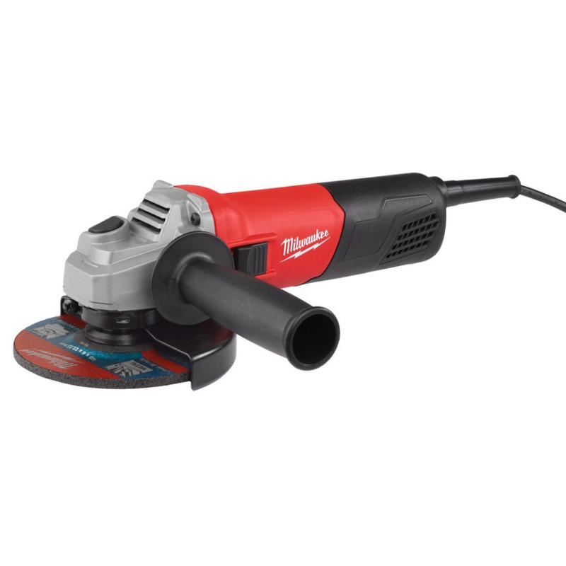 Купити Шліфмашина кутова MILWAUKEE, AG 800-125 EK, 800Вт, діаметр 125мм (захисний кожух, бічна рукоять, опорна та притискна гайки, ключ, картонне пакування). Офіційний магазин Мілвокі Україна, фірмова гарантія з доставкою по Украіні