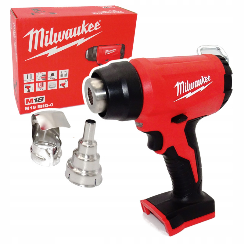 Купити Термоповітродувка акумуляторна MILWAUKEE, M18 BHG-0 (каркас, аксесуари, картонне пакування). Офіційний магазин Мілвокі Україна, фірмова гарантія з доставкою по Украіні