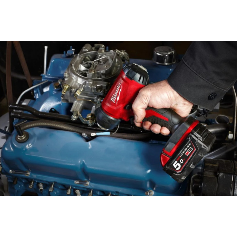 Купити Термоповітродувка акумуляторна MILWAUKEE, M18 BHG-502C (зарядний пристрій M12-18 FC, 2 акумулятори М18 В5 5Аг, аксесуари, кейс). Офіційний магазин Мілвокі Україна, фірмова гарантія з доставкою по Украіні