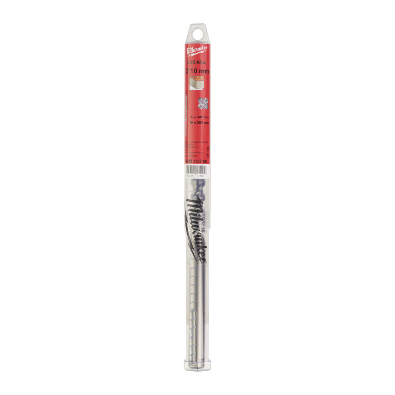 Купити Бур SDS-MAX MX4 MILWAUKEE, діаметр 18,0х340х200мм. Офіційний магазин Мілвокі Україна, фірмова гарантія з доставкою по Украіні