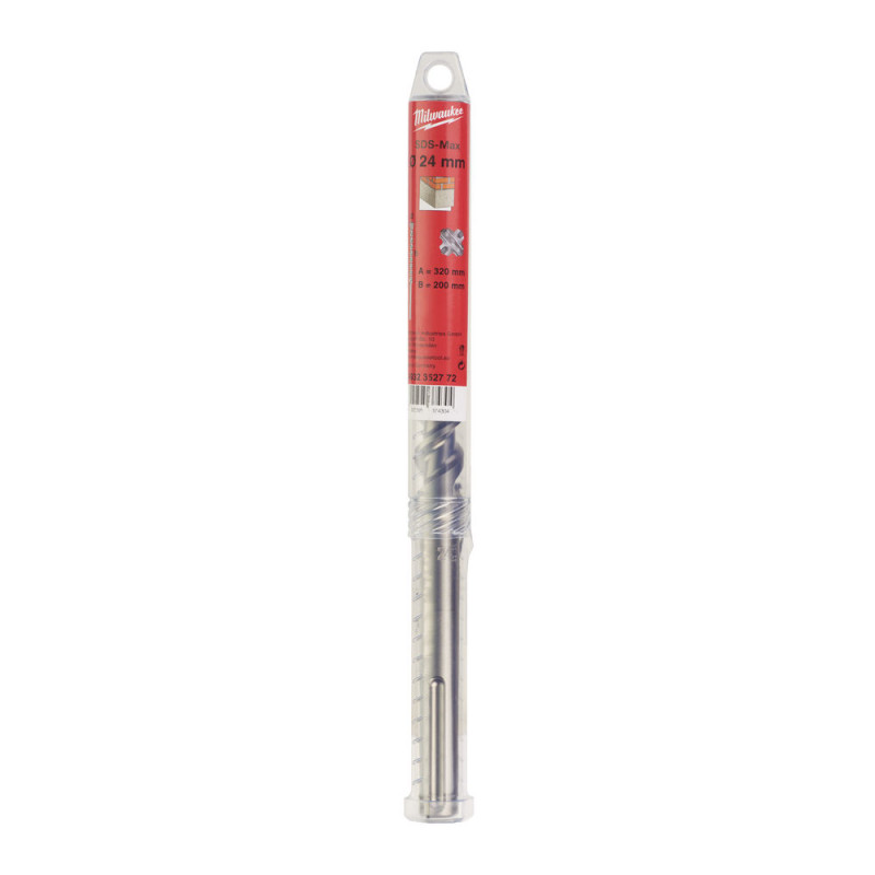 Купити Бур SDS-MAX MX4 MILWAUKEE, діаметр 24,0х320х200мм. Офіційний магазин Мілвокі Україна, фірмова гарантія з доставкою по Украіні