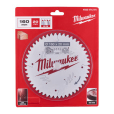 Купити Диск пиляльний по дереву PFTE MILWAUKEE, діаметр 160х20х2,2мм, 48 зуб.. Офіційний магазин Мілвокі Україна, фірмова гарантія з доставкою по Украіні