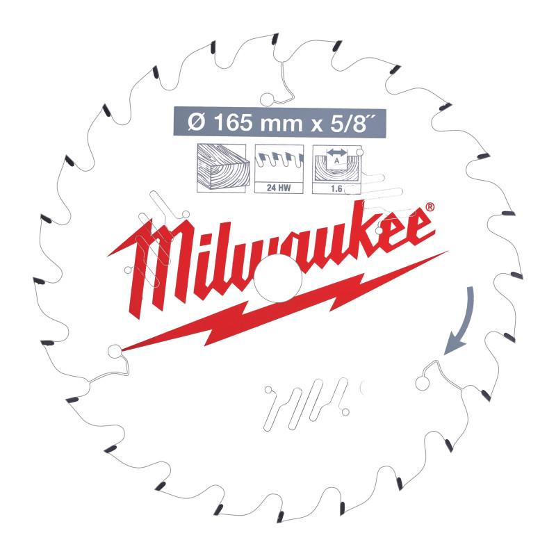 Купити Диск пиляльний по дереву PFTE THIN KERF MILWAUKEE, діаметр 165х5/8