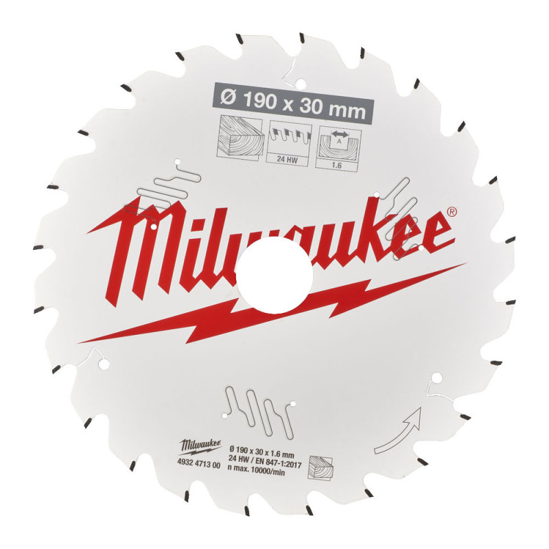 Купити Диск пиляльний по дереву PFTE THIN KERF MILWAUKEE, діаметр 190х30х1,6мм, 16 зуб.. Офіційний магазин Мілвокі Україна, фірмова гарантія з доставкою по Украіні