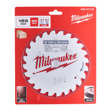 Купити Диск пиляльний по дереву PFTE MILWAUKEE, діаметр 165х20х2,2мм, 24 зуб.. Офіційний магазин Мілвокі Україна, фірмова гарантія з доставкою по Украіні