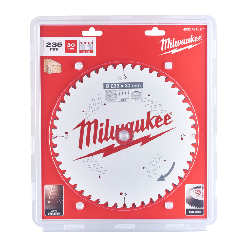 Купити Диск пиляльний по дереву PFTE MILWAUKEE, діаметр 235х30х2,4мм, 60 зуб.. Офіційний магазин Мілвокі Україна, фірмова гарантія з доставкою по Украіні