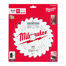 Купити Диск пиляльний по дереву PFTE MILWAUKEE, діаметр 210х30х1,9 мм, 24 зуб.. Офіційний магазин Мілвокі Україна, фірмова гарантія з доставкою по Украіні