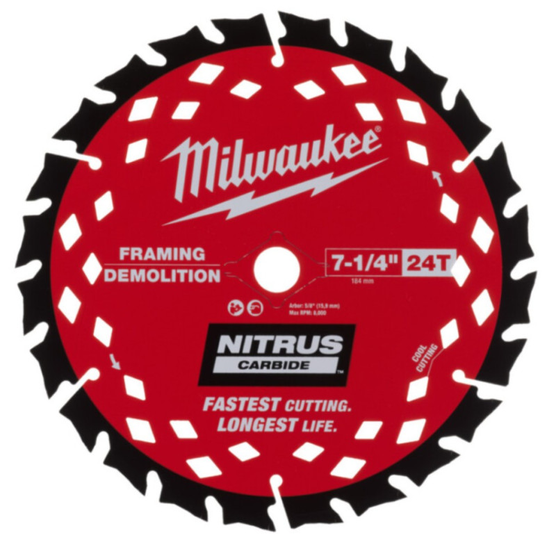 Купити Диск пиляьний по деревині з цвяхами Nitrus MILWAUKEE, діаметр 190х30х1,6мм, 24 зуб.. Офіційний магазин Мілвокі Україна, фірмова гарантія з доставкою по Украіні