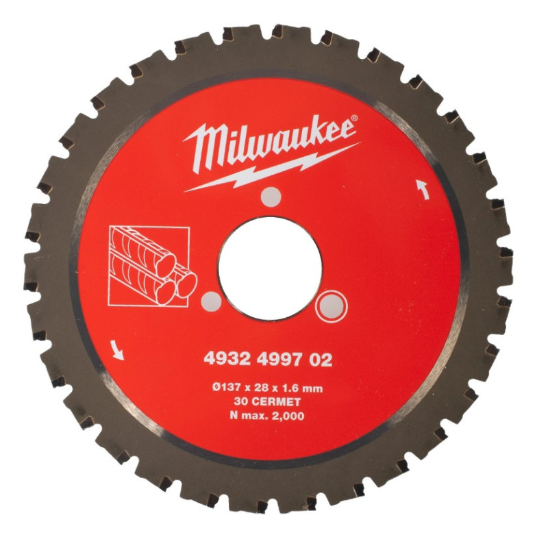 Купити Диск пиляльний по металу MILWAUKEE для різака арматури діаметр 137x28x1,6мм, 30зуб. Офіційний магазин Мілвокі Україна, фірмова гарантія з доставкою по Украіні