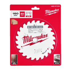 Купити Диск пиляльний по дереву PFTE MILWAUKEE, діаметр 160х20х2,2мм, 24 зуб.. Офіційний магазин Мілвокі Україна, фірмова гарантія з доставкою по Украіні