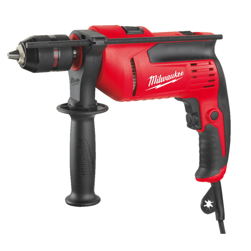 Купити Дриль з ударом MILWAUKEE, PD-705, 705Вт (15Нм) (бічна рукоять, обмежувач глибини, картонне пакування). Офіційний магазин Мілвокі Україна, фірмова гарантія з доставкою по Украіні
