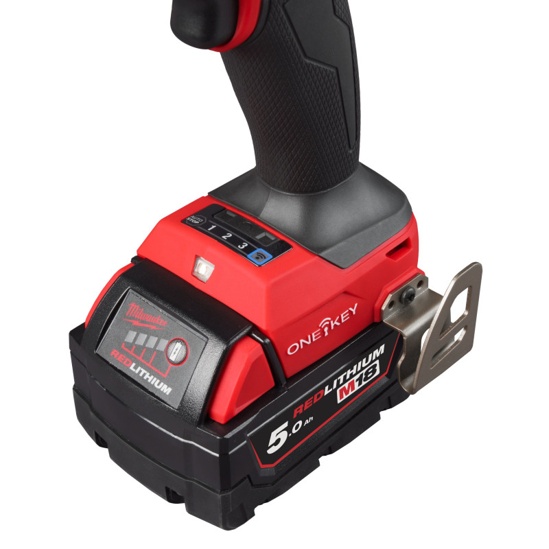 Купити Дриль-шуруповерт акумуляторний безщітковий ударний MILWAUKEE M18 ONEPD3-502X, 158Нм (зарядний пристрій М12-18 FC, 2 акумулятори М18 В5 5Аг, HD кейс). Офіційний магазин Мілвокі Україна, фірмова гарантія з доставкою по Украіні