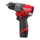 Купити Дриль-шуруповерт акумуляторний безщітковий MILWAUKEE, M12 FDD2-202X (зарядний пристрій С12 С, 2 акумулятори М12 В2 2Аг, кліпса для ременя, HDкейс). Офіційний магазин Мілвокі Україна, фірмова гарантія з доставкою по Украіні