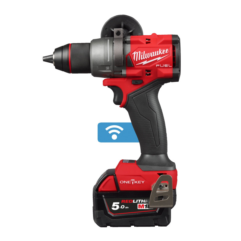 Купити Дриль-шуруповерт акумуляторний безщітковий MILWAUKEE, M18 ONEDD3-502X,158Нм (зарядний пристрій М12-18 FC, 2 акумулятори М18 В5 5Аг, кліпса для ременя. бічна рукоять, HDкейс). Офіційний магазин Мілвокі Україна, фірмова гарантія з доставкою по Украіні