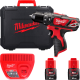 Купити Дриль-шуруповерт з ударом акумуляторний MILWAUKEE, M12 BPD-202C (зарядний пристрій С12 С, 2 акумулятори М12 В2 2Аг, кліпса для реміня, кейс). Офіційний магазин Мілвокі Україна, фірмова гарантія з доставкою по Украіні