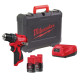 Купити Дриль-шуруповерт акумуляторний безщітковий MILWAUKEE M12 BLDDRC-202C, 40Нм (зарядний пристрій С12, 2 акумулятори М12 В2 2Аг, кліпса для ременя, кейс). Офіційний магазин Мілвокі Україна, фірмова гарантія з доставкою по Украіні