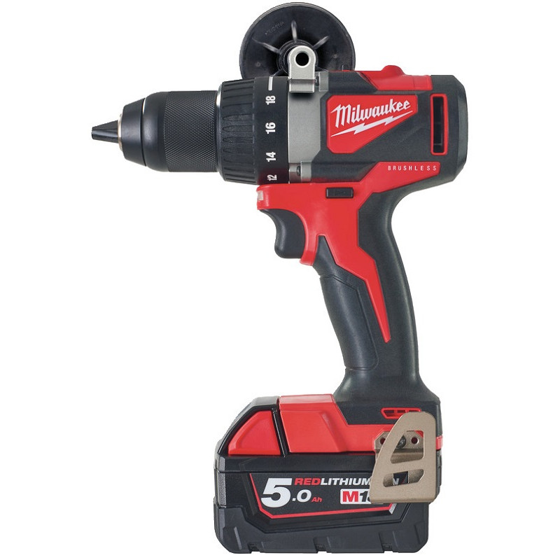 Купити Дриль-шуруповерт акумуляторний безщітковий MILWAUKEE, M18 BLDD2-502X, 82Нм (зарядний пристрій М12-18 FС, 2 акумулятори М18 В5 5Аг, кліпса для ременя, HDкейс). Офіційний магазин Мілвокі Україна, фірмова гарантія з доставкою по Украіні