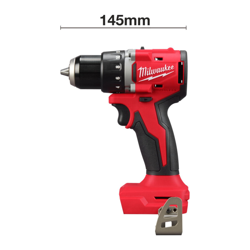 Купити Дриль-шуруповерт акумуляторний безщітковий MILWAUKEE M18 BLDDRC-202C, 60,5Нм (зарядний пристрій М12-18 С, 2 акумулятори М18 В2 2Аг, клипса для ременя, кейс). Офіційний магазин Мілвокі Україна, фірмова гарантія з доставкою по Украіні
