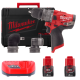 Купити Дриль-шурупокрут з ударом акумуляторний безщітковий MILWAUKEE, M12 FPDXKIT-202X, 37Нм (зарядний пристрій С12 С, 2 акумулятори М12 В2 2Аг, 2 насадки, клипса для ременя, HDкейс). Офіційний магазин Мілвокі Україна, фірмова гарантія з доставкою по Украіні