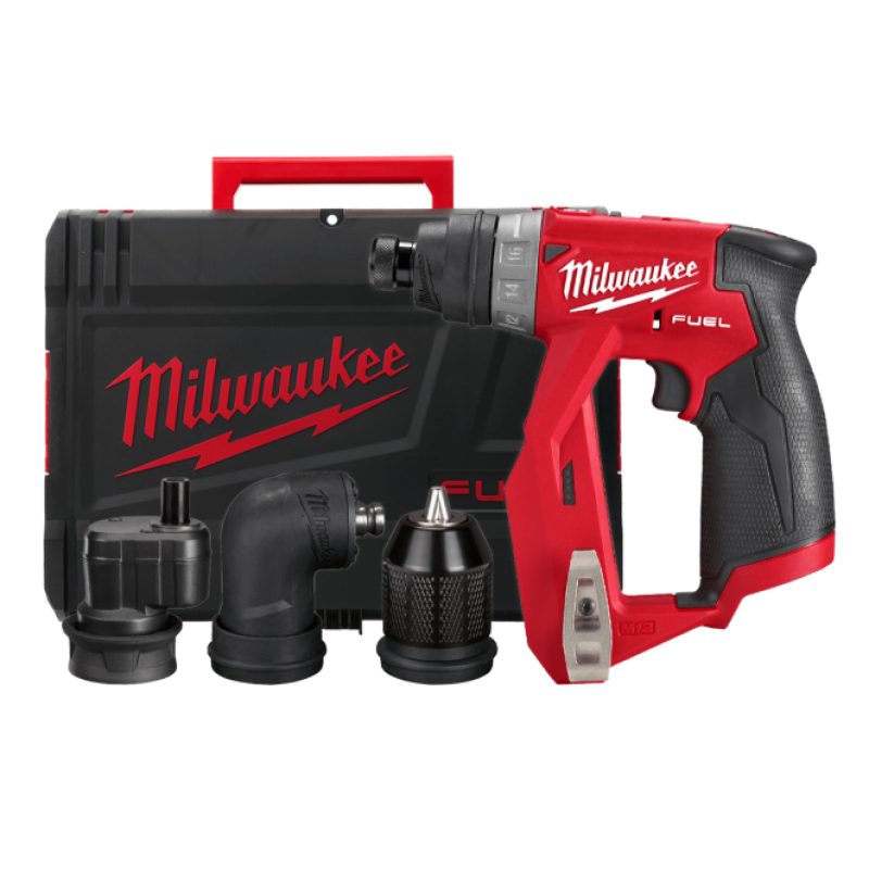 Купити Дриль-шурупокрут акумуляторний MILWAUKEE, M12 FDDXKIT-0X, 34Нм (4 насадки FIXTEC, кліпса для ременя, HD кейс). Офіційний магазин Мілвокі Україна, фірмова гарантія з доставкою по Украіні
