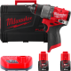 Купити Дриль-шуруповерт з ударом акумуляторний безщітковий MILWAUKEE, M12 FPD2-202X, 37Нм (зарядний пристрій С12 С, 2 акумулятори М12 В2 2Аг, кліпса для ременя, HDкейс). Офіційний магазин Мілвокі Україна, фірмова гарантія з доставкою по Украіні