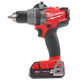Купити Дриль-шуруповерт акумуляторна безщіткова MILWAUKEE, M18 FDD-202, 135Нм (зарядний пристрій M12-18 C, 2 акумулятора M18В B2 2Аг, кліпса для реміня, HDкейс). Офіційний магазин Мілвокі Україна, фірмова гарантія з доставкою по Украіні