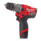 Купити Дриль-шурупокрут з ударом акумуляторний MILWAUKEE, M12 FPDX-0, 37Нм (каркас), картонне пакування. Офіційний магазин Мілвокі Україна, фірмова гарантія з доставкою по Украіні