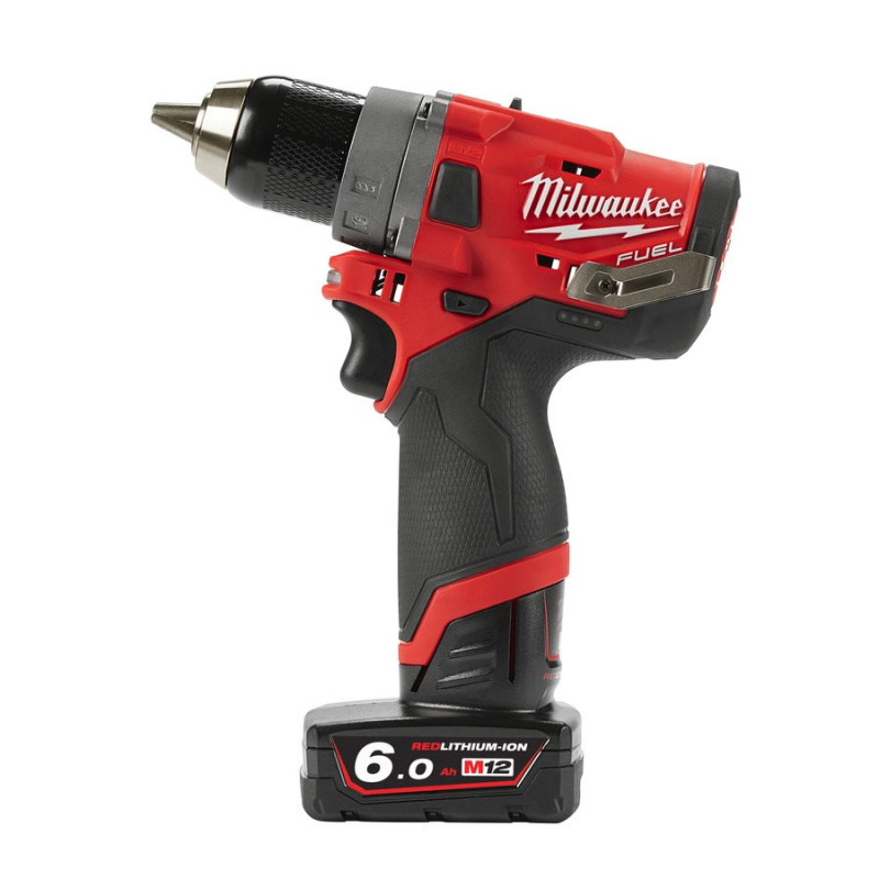 Купити Дриль-шуруповерт акумуляторний безщітковий MILWAUKEE, M12 FDD-0, 44Нм (каркас, кліпса для ременя, картонне пакування). Офіційний магазин Мілвокі Україна, фірмова гарантія з доставкою по Украіні