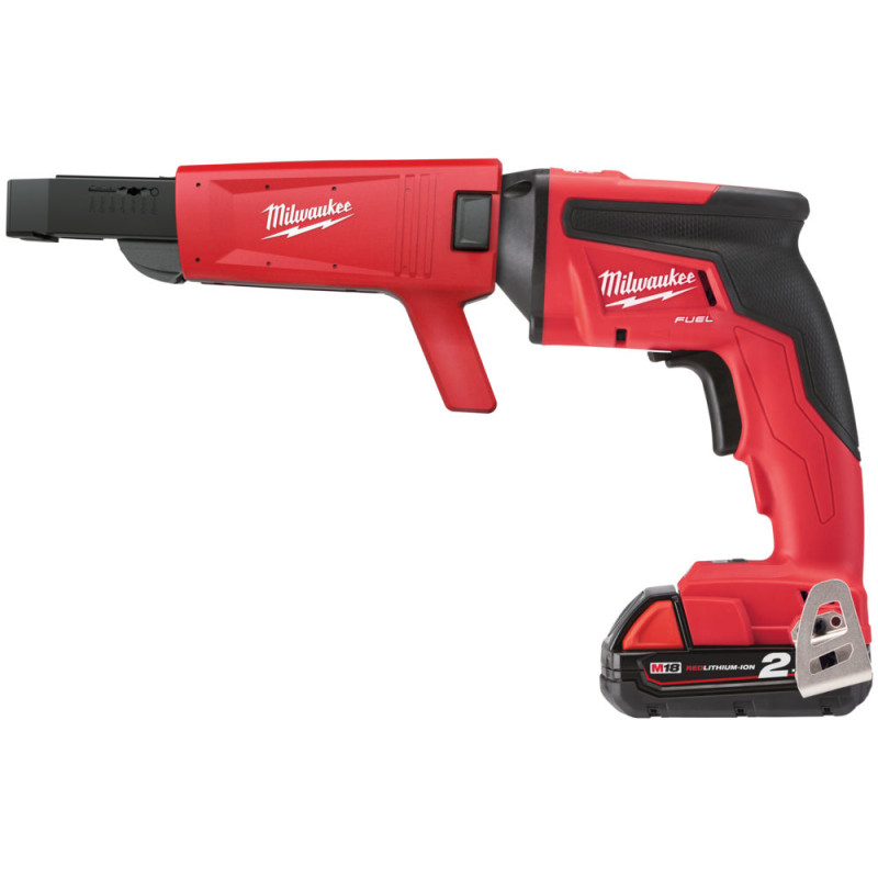 Купити Шуруповерт для гипсокартону безщітковий MILWAUKEE, M18 FSGC-202X, 13Нм (зарядний пристрій M12-18 FC, 2 акумулятори М18 В2 2Аг, кліпса для реміня, HDкейс). Офіційний магазин Мілвокі Україна, фірмова гарантія з доставкою по Украіні