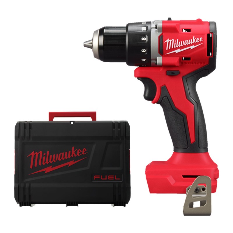 Купити Дриль-шуруповерт акумуляторний безщітковий MILWAUKEE, M18 BLDDRC-0X, 60,5Нм (каркас, кліпса для ременя, HDкейс). Офіційний магазин Мілвокі Україна, фірмова гарантія з доставкою по Украіні
