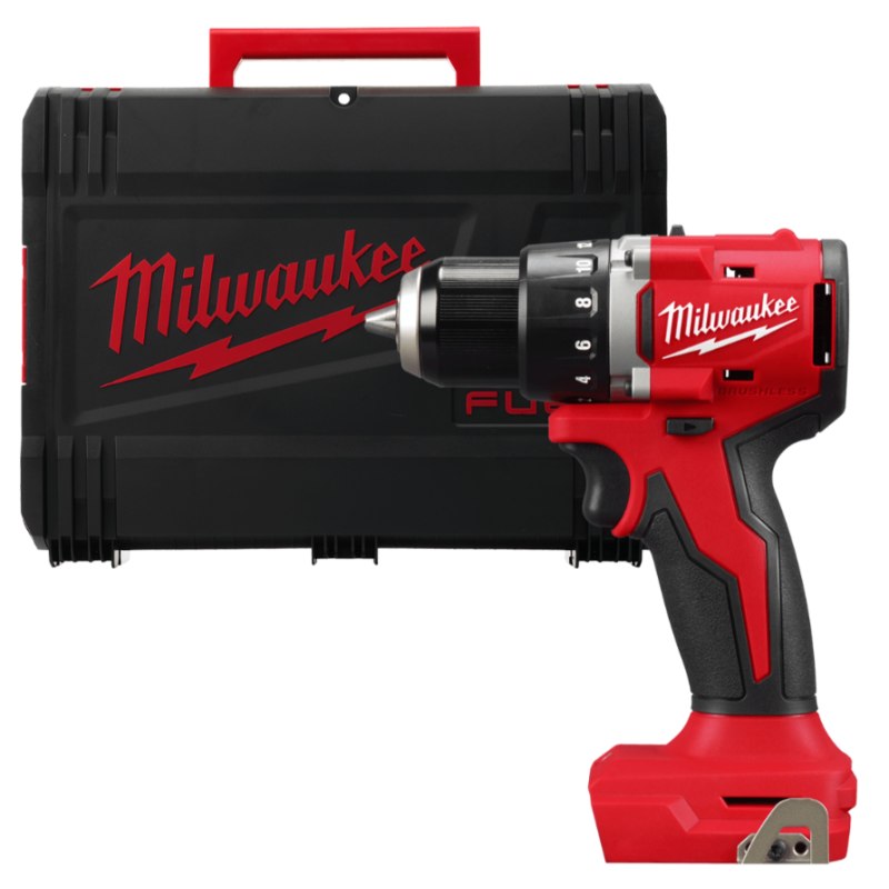 Купити Дриль-шуруповерт акумуляторний безщітковий MILWAUKEE, M18 BLDDRC-0X, 60,5Нм (каркас, кліпса для ременя, HDкейс). Офіційний магазин Мілвокі Україна, фірмова гарантія з доставкою по Украіні