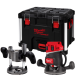 Купити Фрезер акумулятрний кромкувальний MILWAUKEE, M18 FR12KIT-0P (цанги 8мм і 12мм, бічний упор, опорна плита, гайковий ключ, труба для видалення пилу і занурювальна основа. кейс PACKOUT). Офіційний магазин Мілвокі Україна, фірмова гарантія з доставкою по Украіні