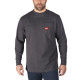 Купити Футболка MILWAUKEE WTLSG-XXL, з карманом та довгим рукавом, сіра, (розмір XXL). Офіційний магазин Мілвокі Україна, фірмова гарантія з доставкою по Украіні
