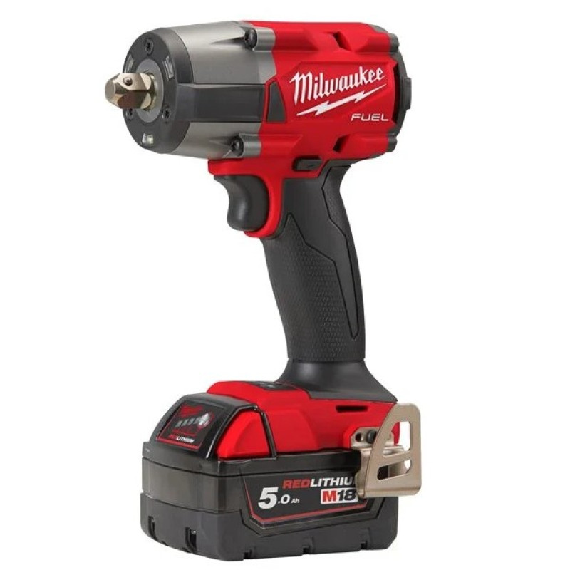 Купити Гайковерт акумуляторний безщітковий 1/2'' MILWAUKEE, M18 FMTIW2P12-502X, 881Нм, з піном (зарядний пристрій M12-18 FC, 2 акумулятори М18 В5 5Аг, кліпса для реміня, HDкейс). Офіційний магазин Мілвокі Україна, фірмова гарантія з доставкою по Украіні