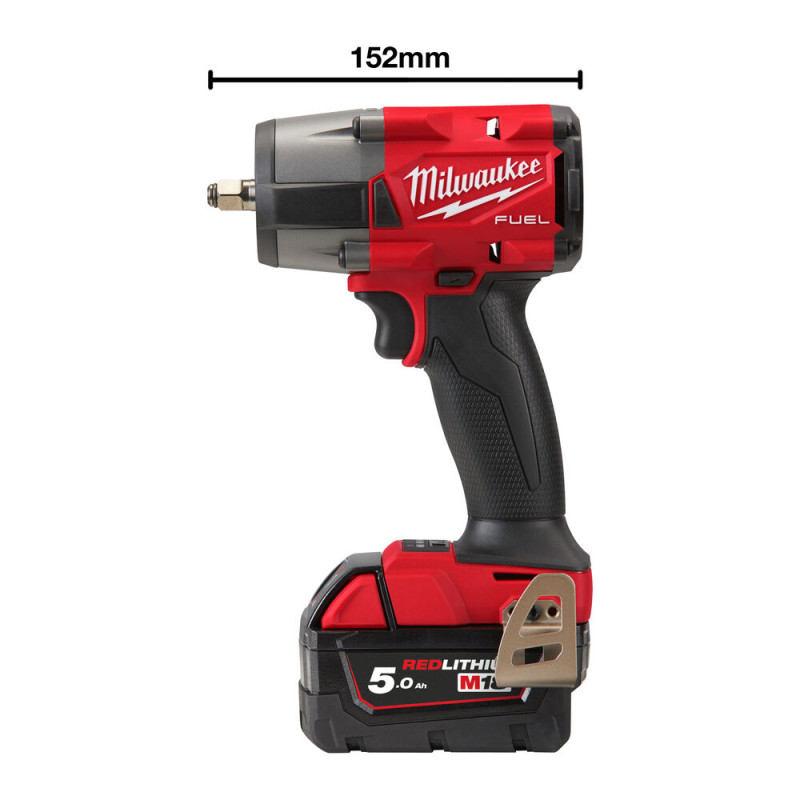 Купити Гайкокрут акумуляторний безщітковий 3/8'' MILWAUKEE, M18 FMTIW2F38-502X, 813Нм, з кільцем (зарядний пристрій M12-18 FC, 2 акумул. Офіційний магазин Мілвокі Україна, фірмова гарантія з доставкою по Украіні
