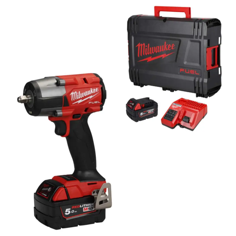 Купити Гайкокрут акумуляторний безщітковий 3/8'' MILWAUKEE, M18 FMTIW2F38-502X, 813Нм, з кільцем (зарядний пристрій M12-18 FC, 2 акумул. Офіційний магазин Мілвокі Україна, фірмова гарантія з доставкою по Украіні