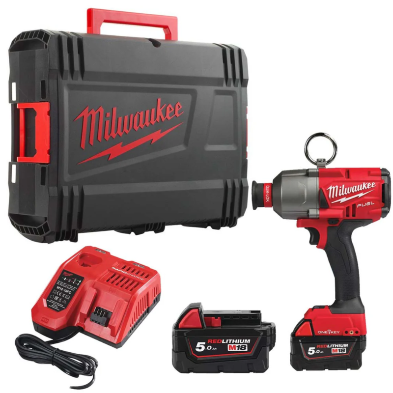 Купити Гайковерт акумуляторний безщітковий 7/16'' Hex MILWAUKEE, M18 ONEFHIWH716-502X, 1017Нм (зарядний пристрій M12-18 FC, 2 акумулято. Офіційний магазин Мілвокі Україна, фірмова гарантія з доставкою по Украіні