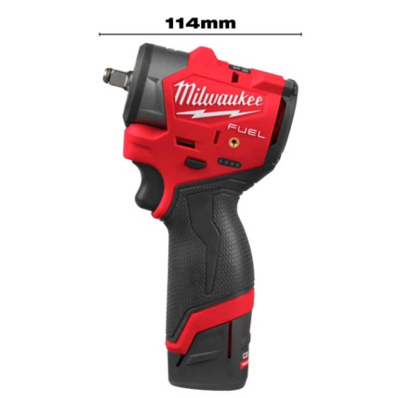 Купити Гайковерт акумуляторний 3/8'' MILWAUKEE з кільцем M12 FSCIWF38-252X, 305Нм (зарядний пристрій, 2 акум. Х 2,5Аг, HDкейс). Офіційний магазин Мілвокі Україна, фірмова гарантія з доставкою по Украіні