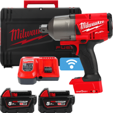 Купити Гайковерт акумуляторний безщітковий 3/4'' MILWAUKEE, M18 ONEFHIWF34-502X, 2034Нм, з кільцем (зарядний пристрій M12-18 FC, 2 акумулятори М18 В5 5Аг, HDкейс). Офіційний магазин Мілвокі Україна, фірмова гарантія з доставкою по Украіні
