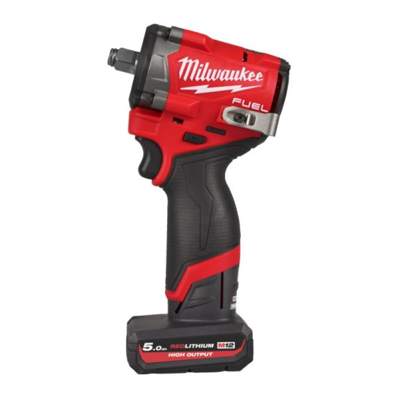 Купити Гайковерт акумуляторний безщітковий 1/2'' MILWAUKEE, M12 FCIWF12G3-502X, 746Нм, з кільцем (зарядний пристрій С12 С, 2 акумулятори М18 НВ5 5Аг, кліпса для реміня, HDкейс). Офіційний магазин Мілвокі Україна, фірмова гарантія з доставкою по Украіні