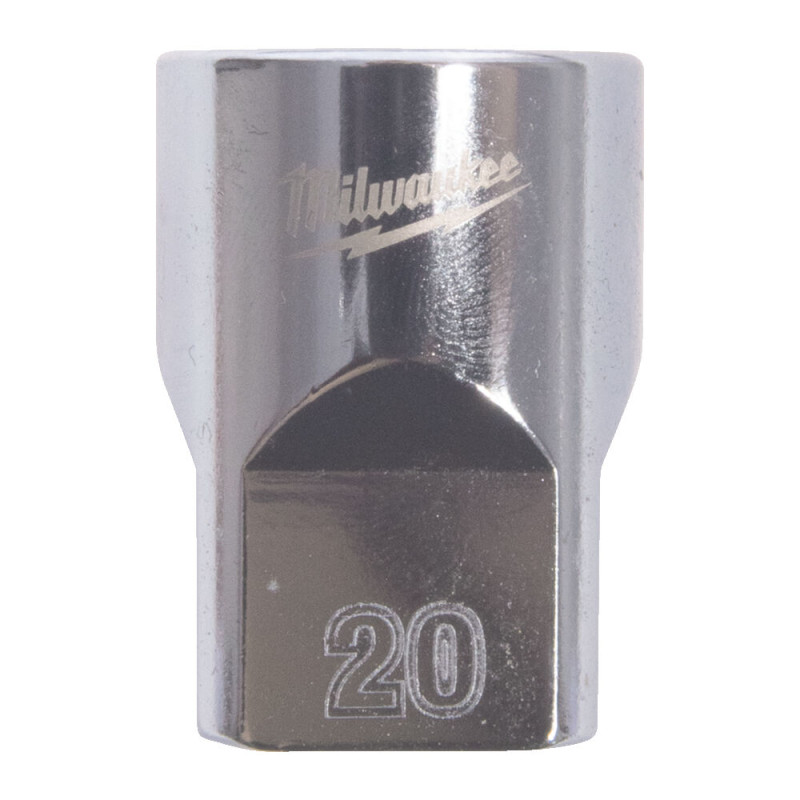 Купити Головка торцева хромована 1/2'' MILWAUKEE, (зірочка 12 гранн.), 20мм. Офіційний магазин Мілвокі Україна, фірмова гарантія з доставкою по Украіні