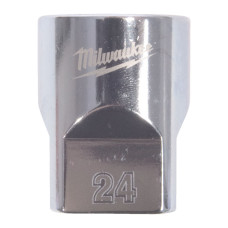 Купити Головка торцева хромована 1/2'' MILWAUKEE, (зірочка 12 гранн.), 24мм. Офіційний магазин Мілвокі Україна, фірмова гарантія з доставкою по Украіні