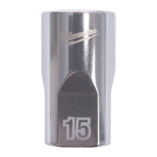 Купити Головка торцева хромована 1/2'' MILWAUKEE, (зірочка 12 гранн.), 15мм. Офіційний магазин Мілвокі Україна, фірмова гарантія з доставкою по Украіні