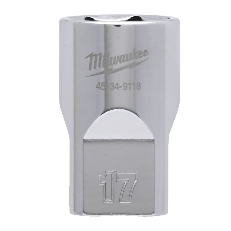 Купити Головка торцева хромована 1/2'' 6гр. MILWAUKEE, 17мм. Офіційний магазин Мілвокі Україна, фірмова гарантія з доставкою по Украіні