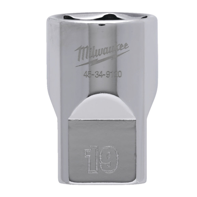 Купити Головка торцева хромована 1/2'' 6гр. MILWAUKEE, 19мм. Офіційний магазин Мілвокі Україна, фірмова гарантія з доставкою по Украіні