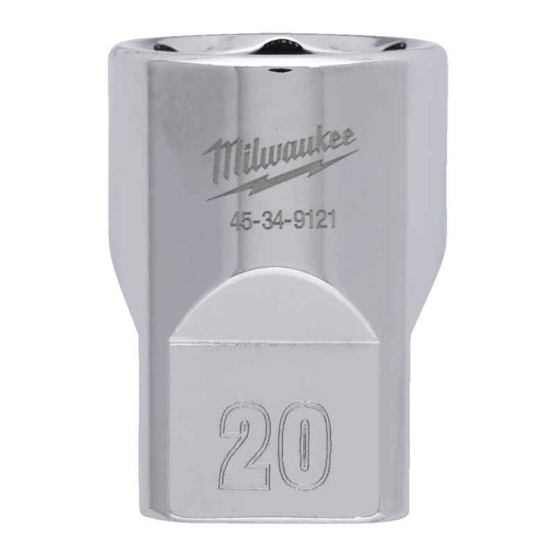 Купити Головка торцева хромована 1/2'' 6гр. MILWAUKEE, 20мм. Офіційний магазин Мілвокі Україна, фірмова гарантія з доставкою по Украіні