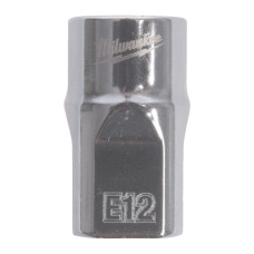 Купити Головка торцевая хромированная TORX Е-стандарт 3/8'' MILWAUKEE, E12. Офіційний магазин Мілвокі Україна, фірмова гарантія з доставкою по Украіні